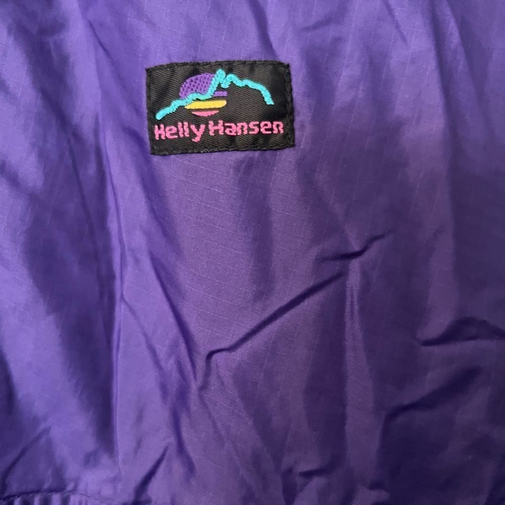 Vintage Helly Hansen Jacket Mens XL Purple Anorak Nylon 1/2 Zip jacket. - Picture 4 of 9